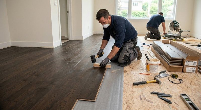 Dark Wood Floor Installation in Stafford, VA